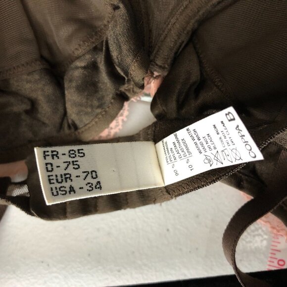 Miss Naory Bra Underwire Lace Lined Brown Pink Size 34B - Picture 4 of 5